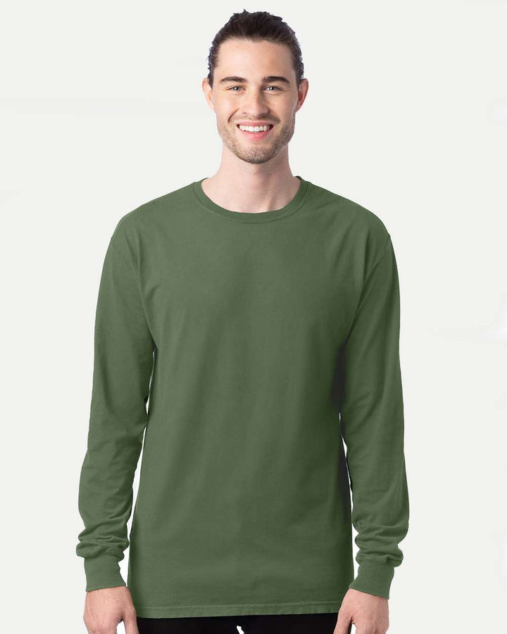 Hanes GDH200 Garment Dyed Long Sleeve T-Shirt