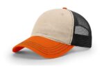 Richardson-111-Garment-Washed-Trucker-Stone-Black-Orange