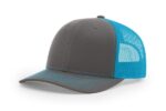 Richardson-112-Trucker-Charcoal-Neonblue