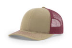 Richardson-112-Trucker-Khaki-Burgundy