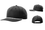 Richardson-R258-5-Panel-Classic-Rope-Cap-Black-White