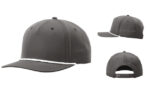 Richardson-R258-5-Panel-Classic-Rope-Cap-Dark-Grey-White