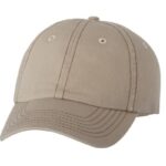 Valucap-VC300A-Dad-Hat-Khaki-BrownStitch