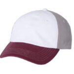 Valucap-VC300A-Dad-Hat-White-Maroon-Grey