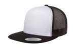 Yupoong-6006-Flat-Bill-Trucker-Black-White-Black