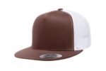 Yupoong-6006-Flat-Bill-Trucker-Brown-White