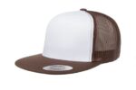 Yupoong-6006-Flat-Bill-Trucker-Brown-White-Brown