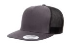 Yupoong-6006-Flat-Bill-Trucker-Charcoal-Black