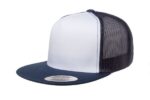 Yupoong-6006-Flat-Bill-Trucker-Navy-White-Navy