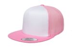 Yupoong-6006-Flat-Bill-Trucker-Pink-White-Pink