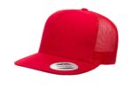 Yupoong-6006-Flat-Bill-Trucker-Red