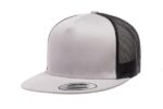 Yupoong-6006-Flat-Bill-Trucker-Silver-Black